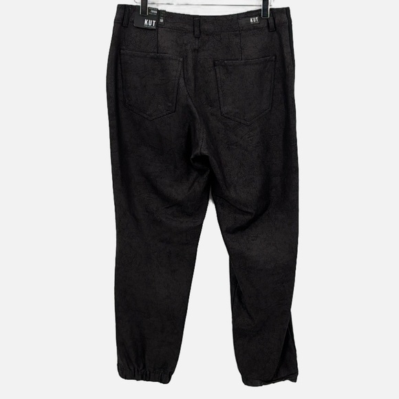 Kut From The Kloth Frida High Rise Slim Coated Track Pant in Black - NEW - SZ 10 - Picture 3 of 8